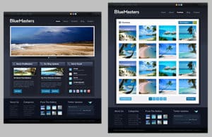 Blue Masters website layouts