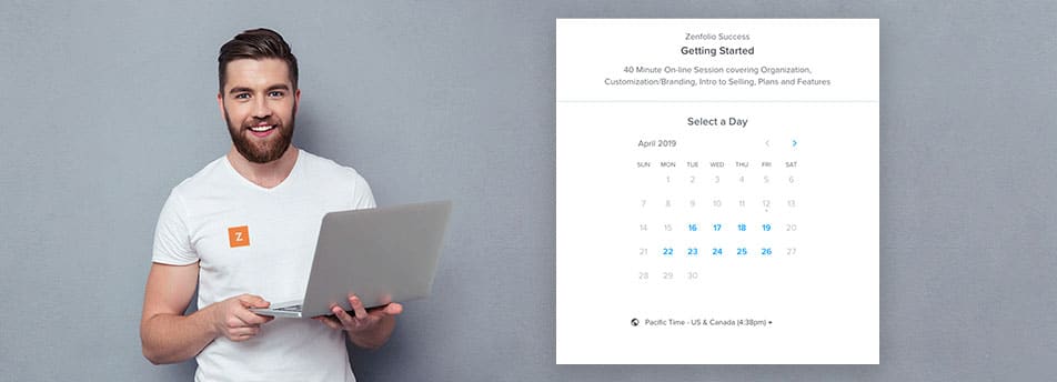 zenfolio customer support representative with computer