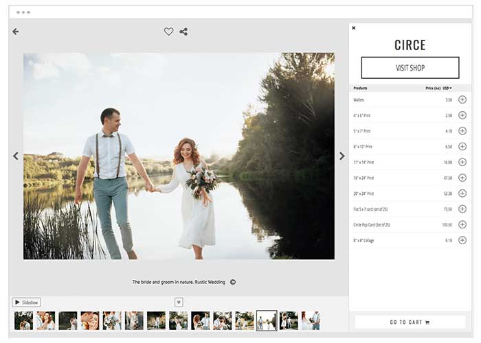 Photo website builder template for selling photo prints