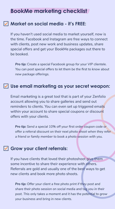 bookme online marketing checklist