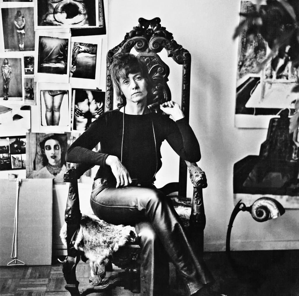 Arbus in her apartment surrounded by her work.EVA RUBINSTEIN