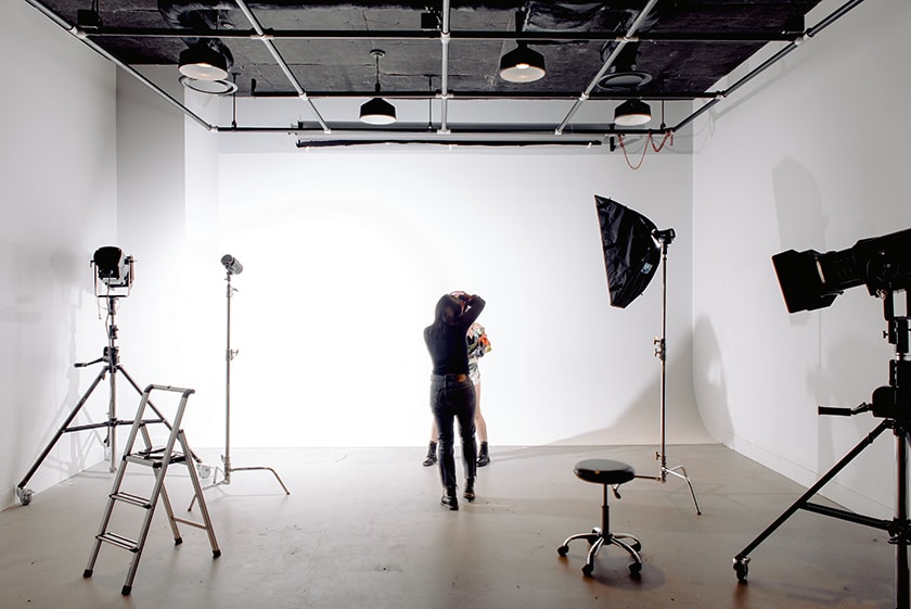 woman having a photo session in studio
