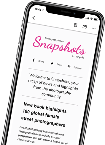 mobile phone showing snapshots news