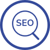 blue seo icon