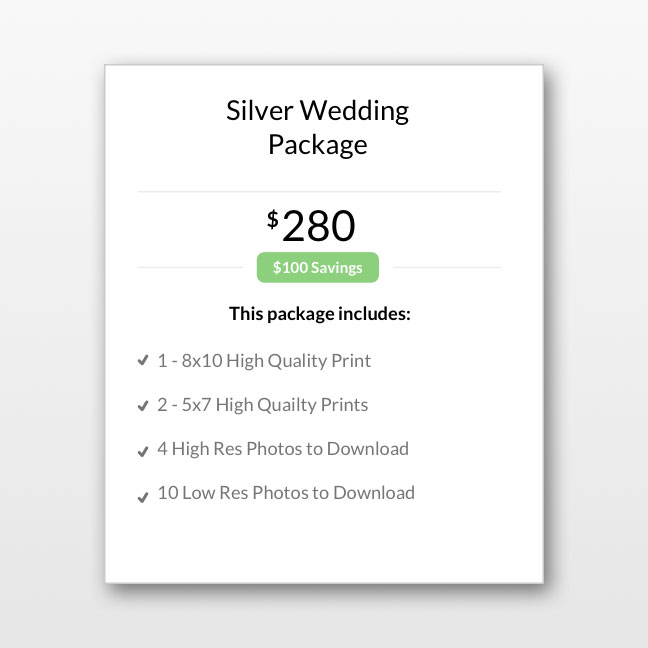 online photo gallery selling packages