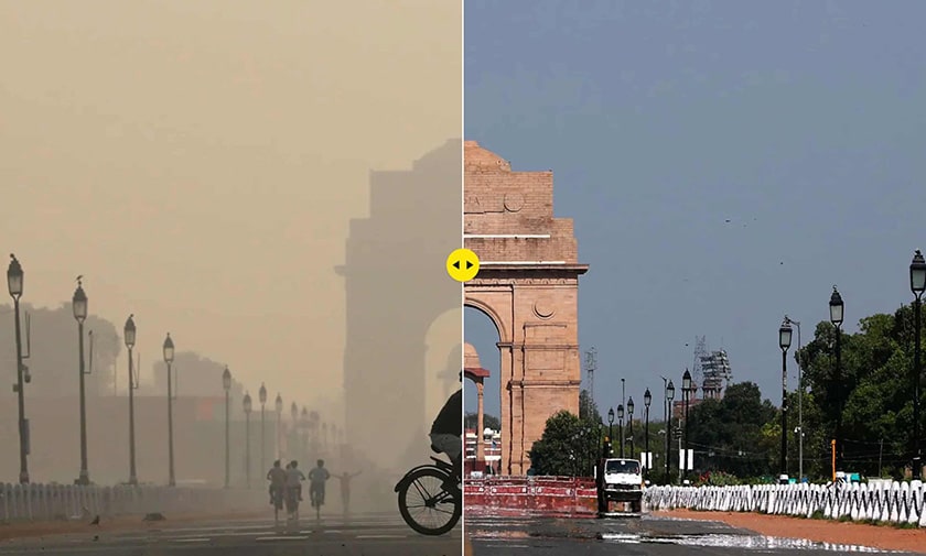 air quality before and after lockdown in New Delhi
