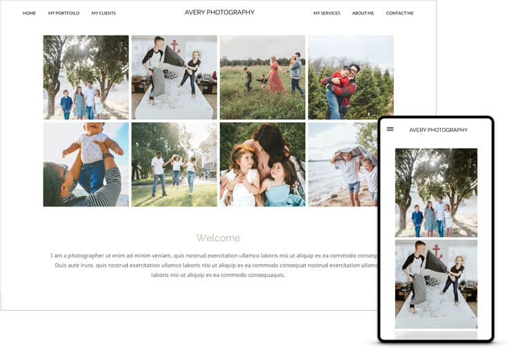 online photography website template canvas