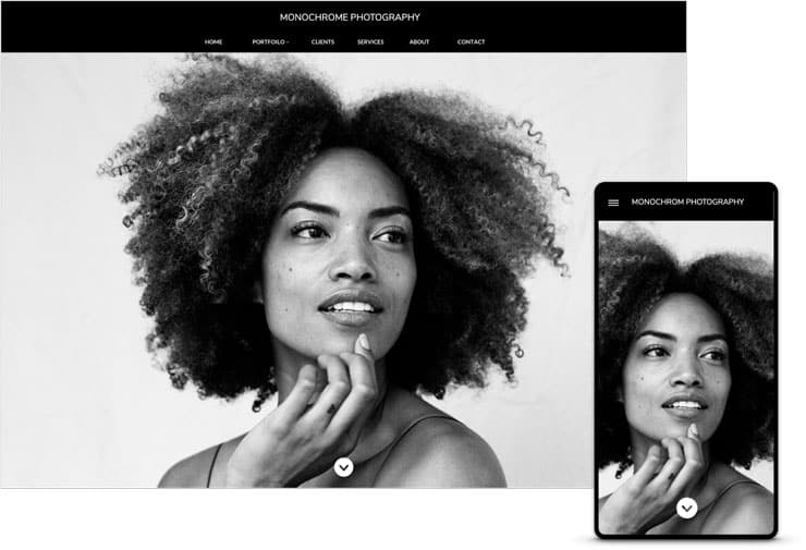 online photography website template monochrome