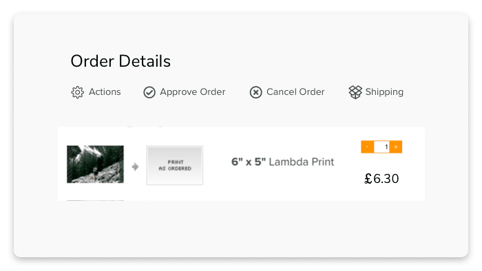 orders for online photo sales