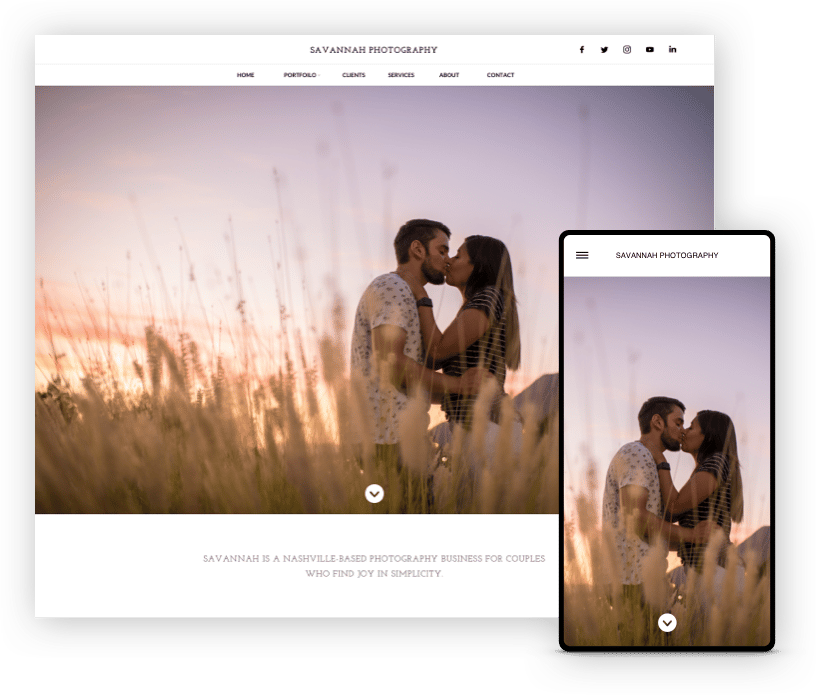 Savannah Template 1 online photography portfolio