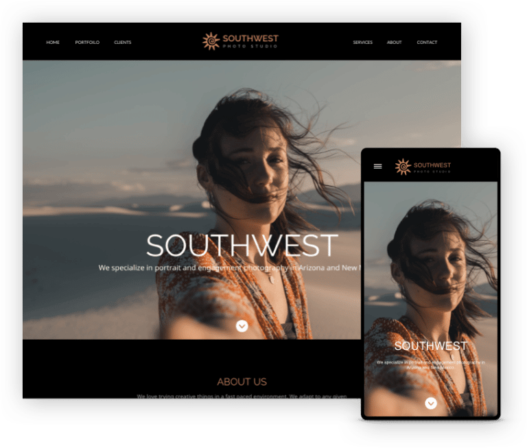 Southwest Template online photography portfolio