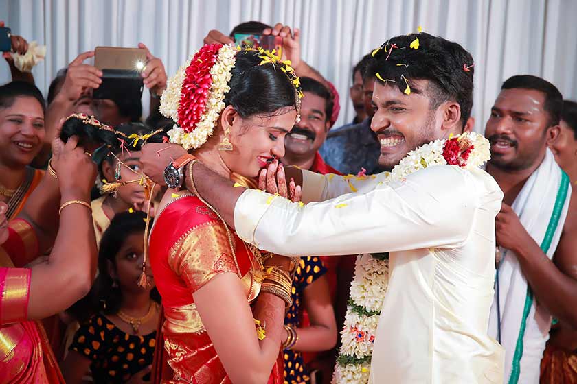 bride and groom dancing at an Indian wedding