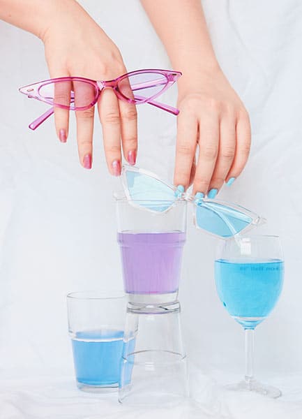 fun colorful glasses product still life