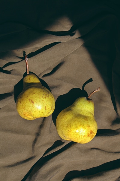 still life pears with shadow