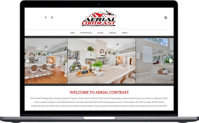 Aerial Contrast Real Estate Photography portfolio website