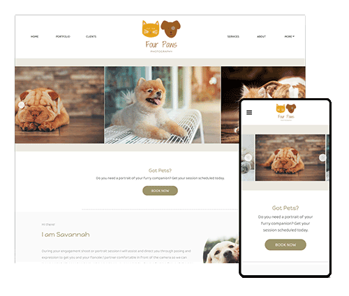 Savannah pets website template online photography portfolio online photography portfolio