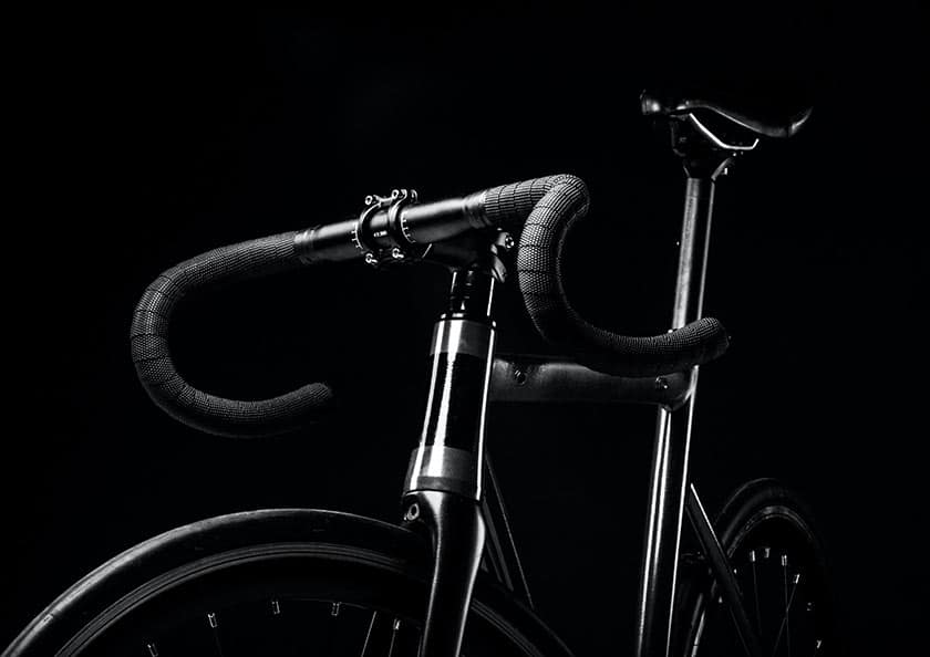 black bicycle handles