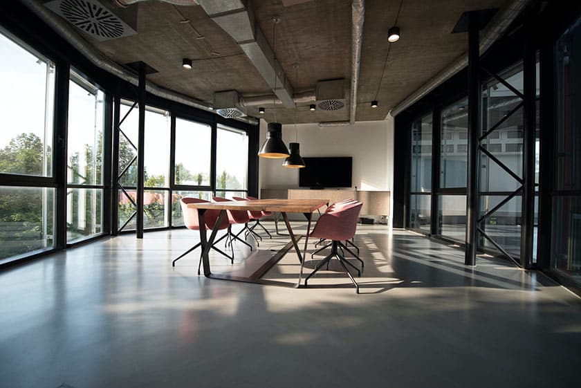 corporate office space in modern building