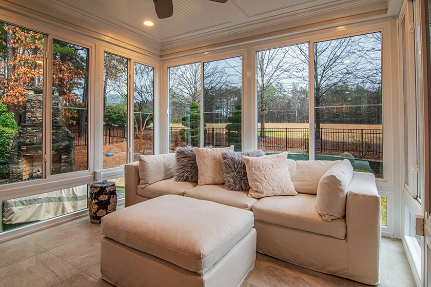 Sunroom with couch