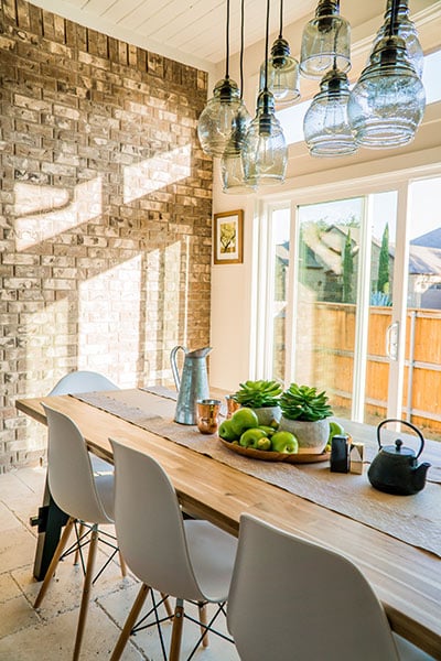 dining table with natural light