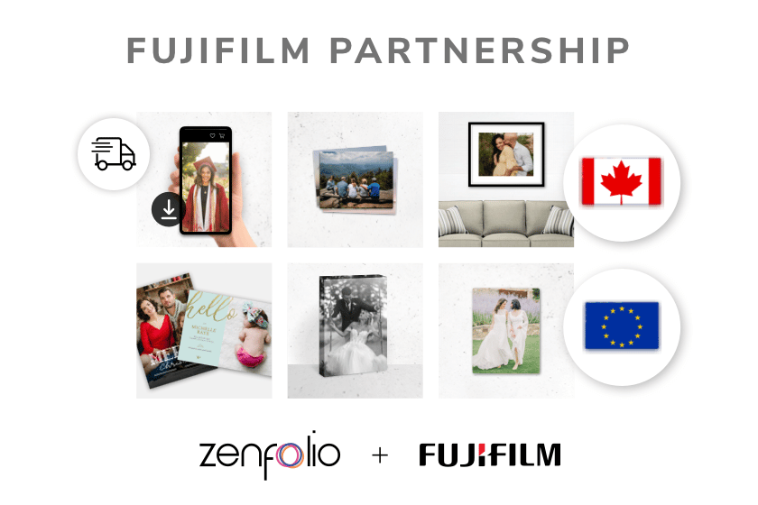 Zenfolio photo print product lab integration and partnership with Fujifilm in Canada and Europe