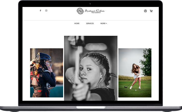 Melissa Weber Photography sports portfolio website
