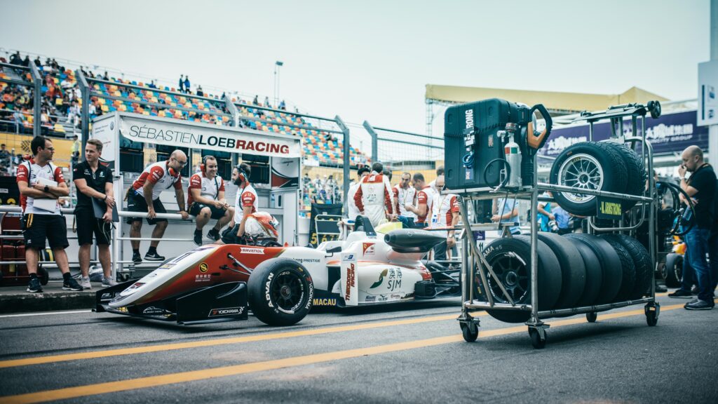 pit area and sidelines at grand prix race