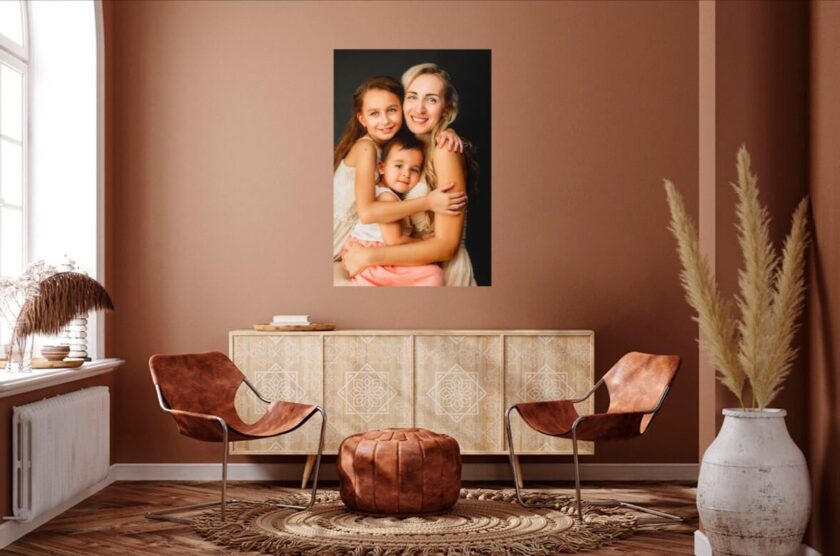 mom with two daughters wall art preview