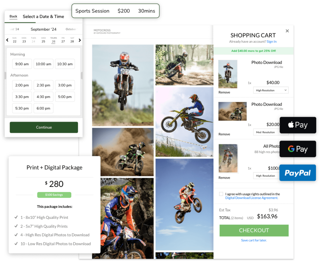 photography store cart examples