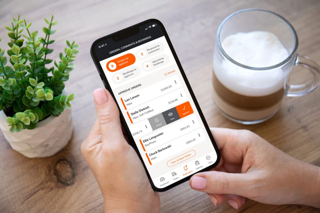 NextZen Mobile dashboard order and comment notifications 1350px
