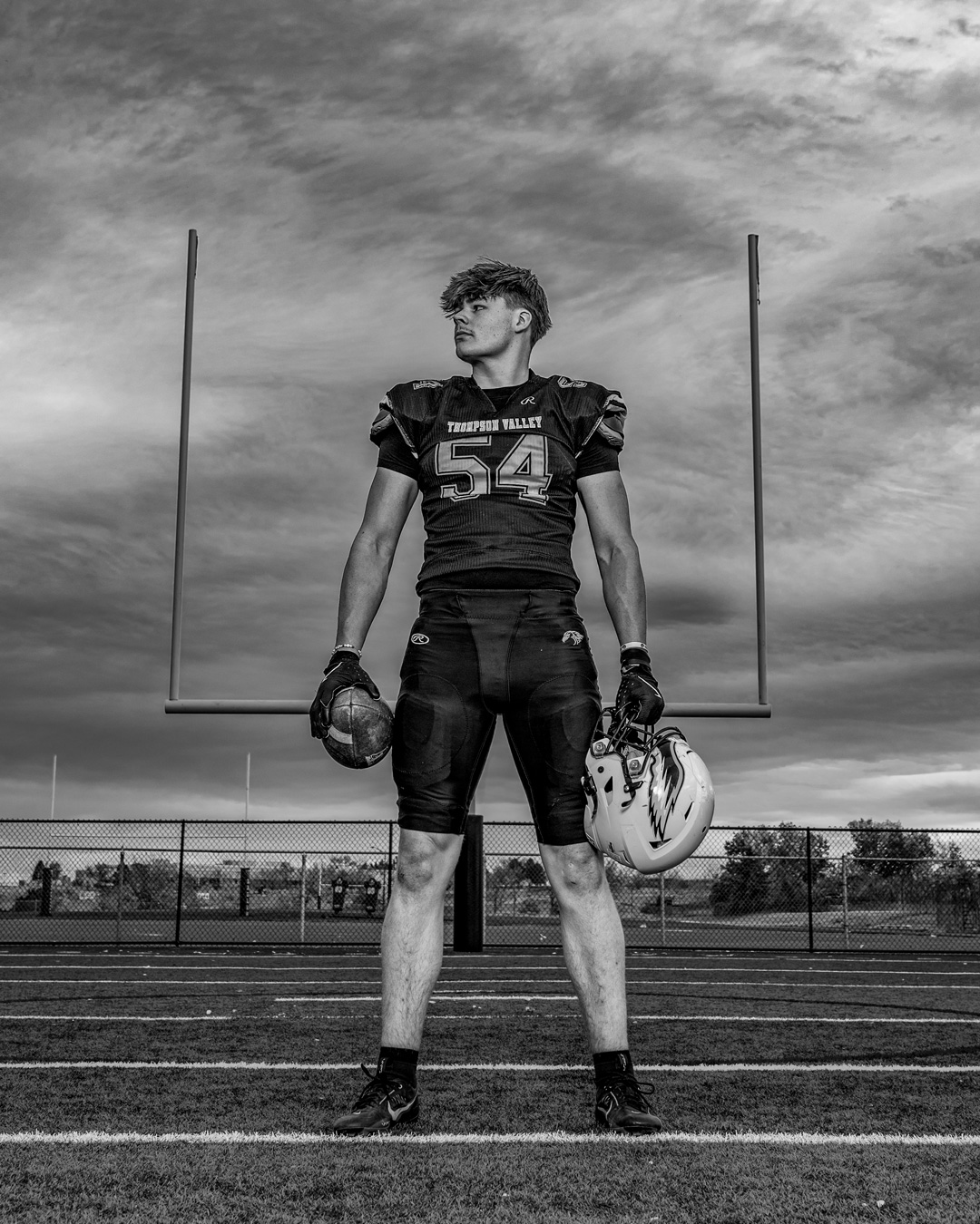 low angle portrait of football player Misty Huss Photography MAH 4384b