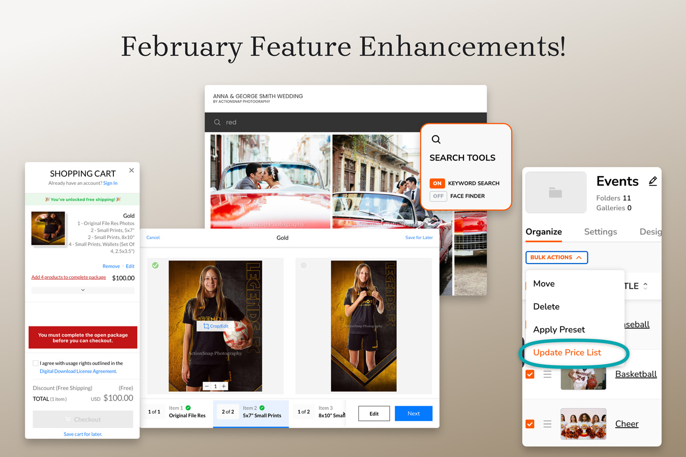 What’s new in Zenfolio: Packages across galleries, bulk price list updates, and more.