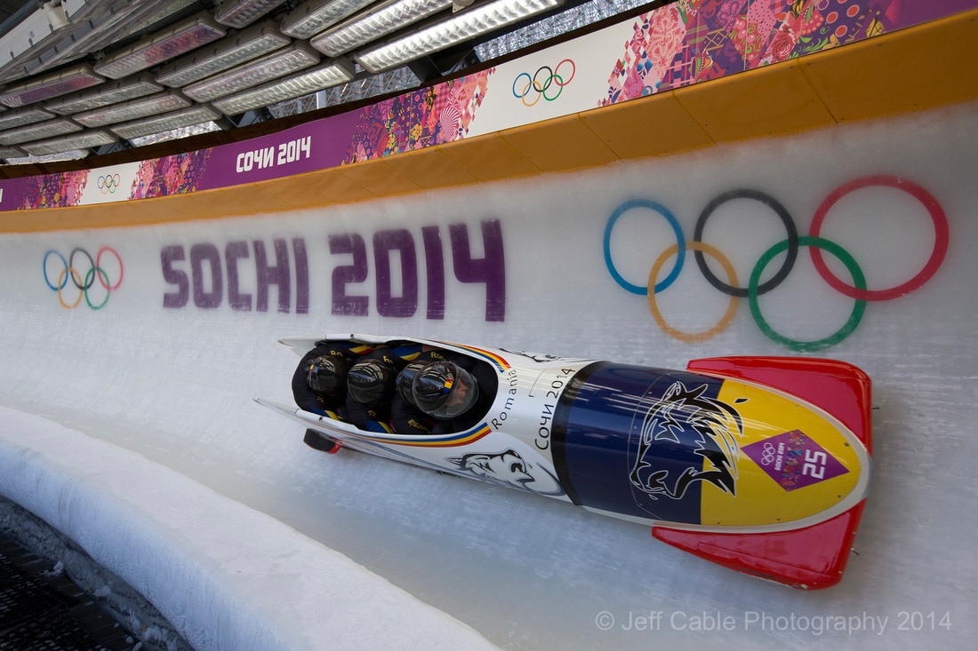 Contract photo of bobsled on course