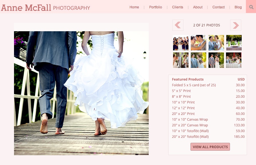 professional photography ecommerce website