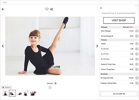 Photography website template with photo of a ballerina